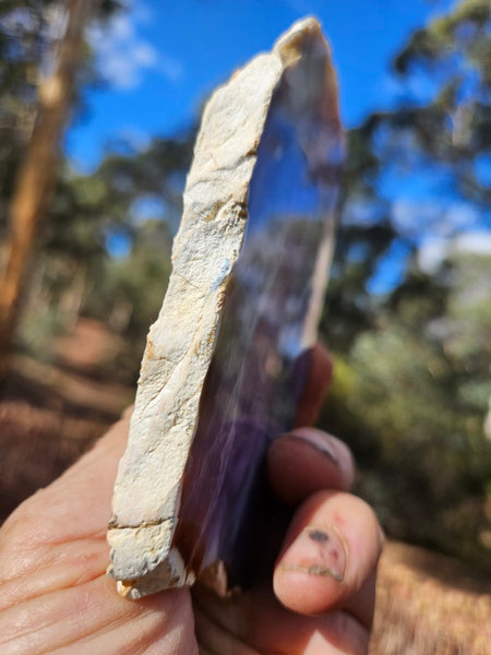 Purple Chalcedony polished slab. PU163