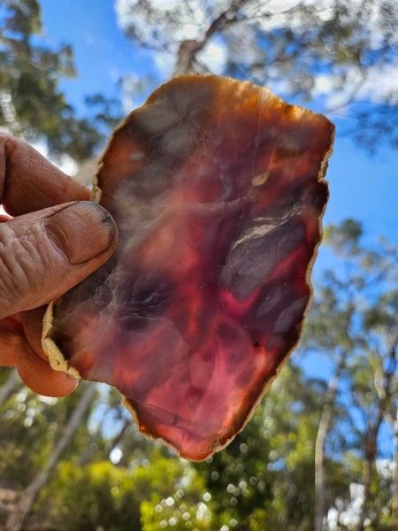 Purple Chalcedony polished slab. PU163