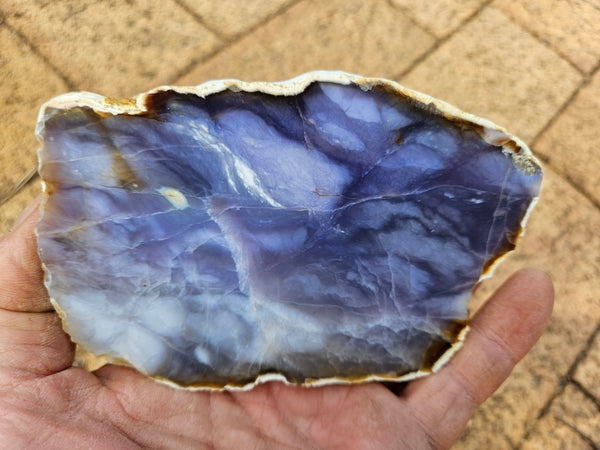 Purple Chalcedony polished slab. PU163