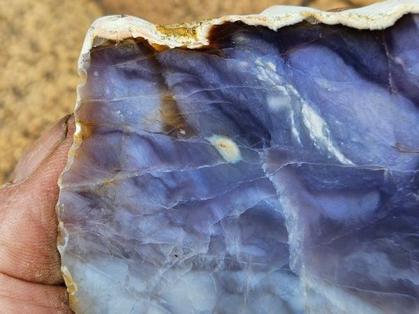 Purple Chalcedony polished slab. PU163