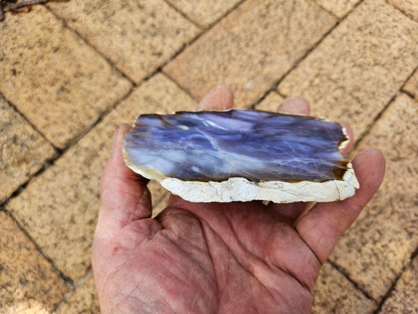 Purple Chalcedony polished slab. PU163