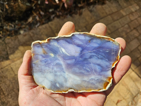 Purple Chalcedony polished slab. PU163
