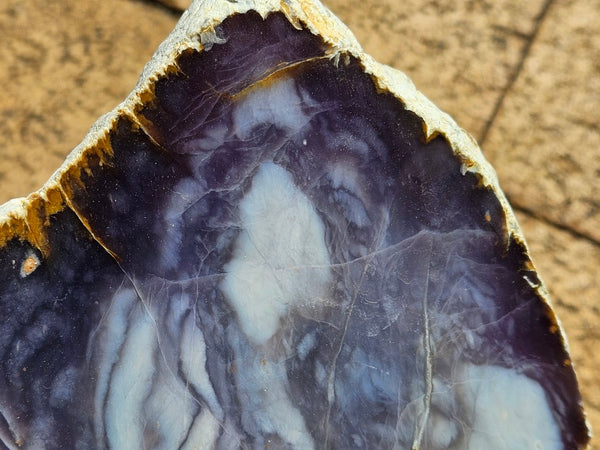 Purple Chalcedony polished slab. PU162
