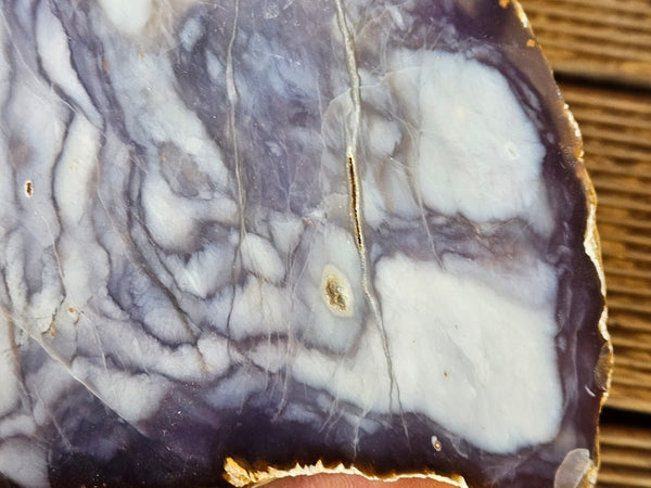 Purple Chalcedony polished slab. PU162
