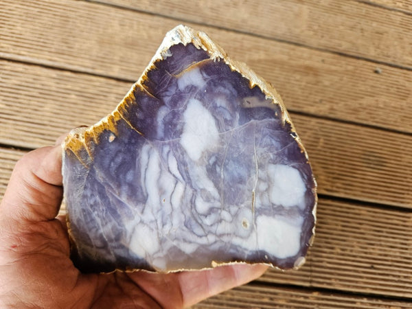 Purple Chalcedony polished slab. PU162