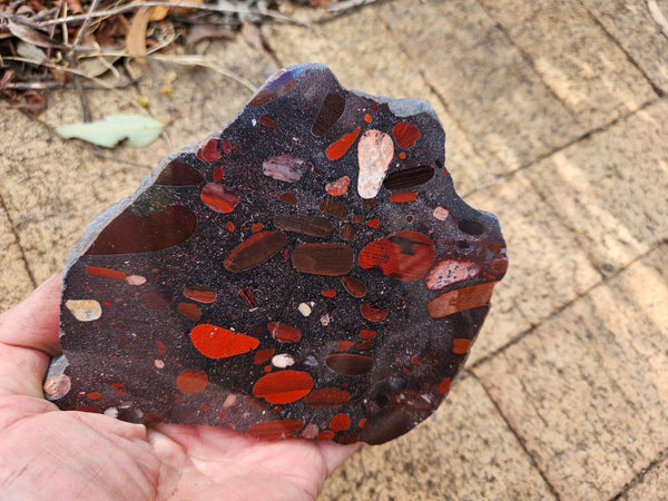 Jelly Bean Jasper polished slab JBJ364