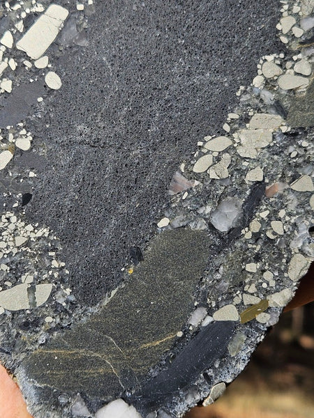 Polished Beaton's Creek auriferous conglomerate slab BC119
