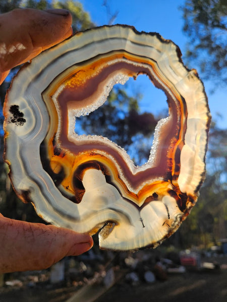 Polished Brazilian Agate slab . BA121