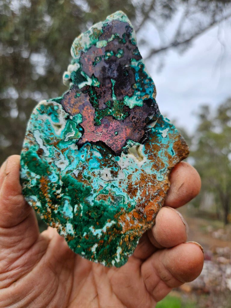 Polished De Grussa copper ore slab CO147