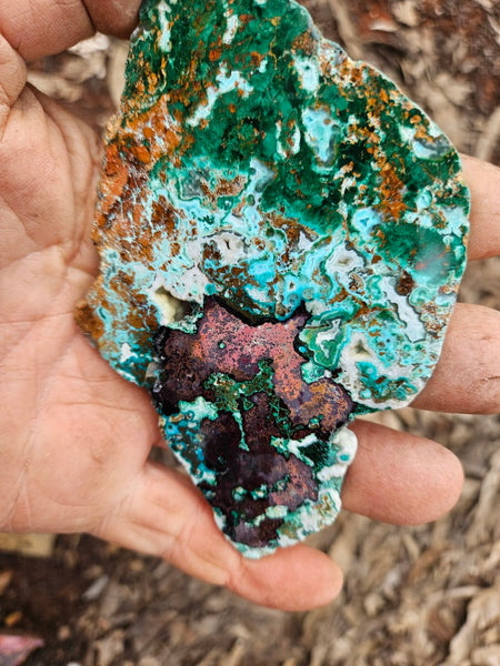 Polished De Grussa copper ore slab CO147