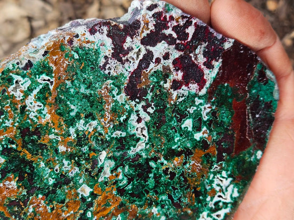 Polished De Grussa copper ore slab CO148
