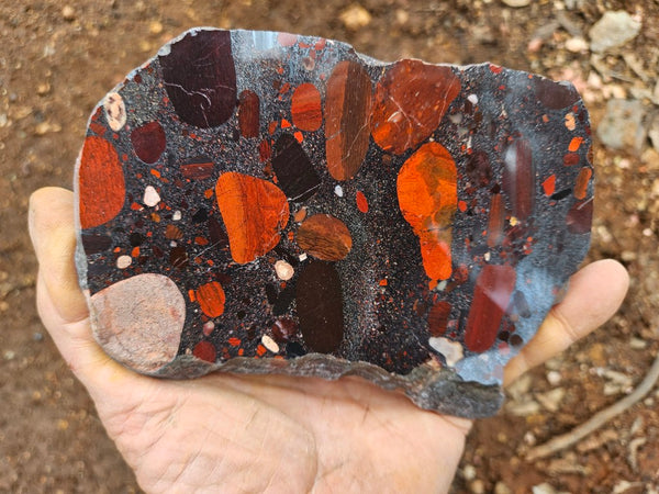Jelly Bean Jasper polished slab JBJ365