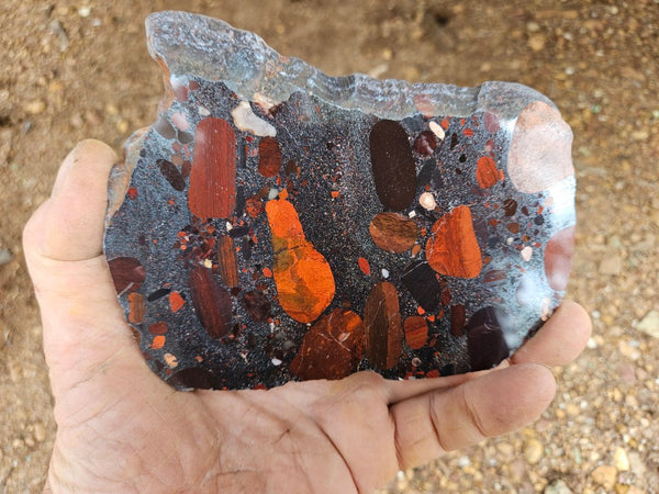 Jelly Bean Jasper polished slab JBJ365