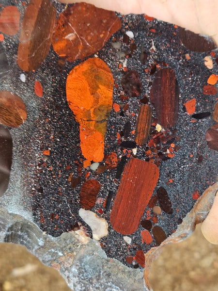 Jelly Bean Jasper polished slab JBJ365