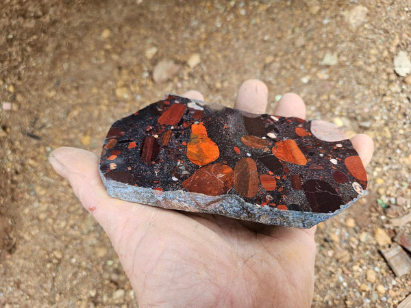 Jelly Bean Jasper polished slab JBJ365