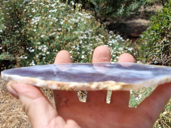 Purple Chalcedony polished slab PU111