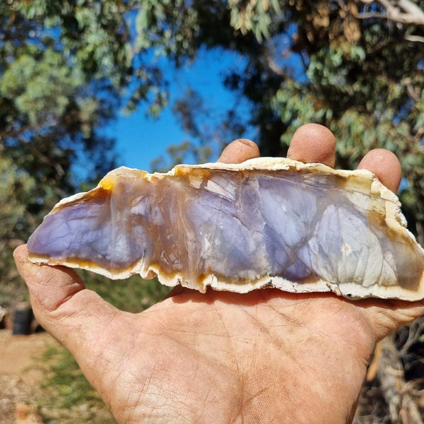 Purple Chalcedony polished slab PU116