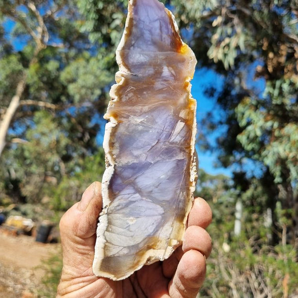 Purple Chalcedony polished slab PU116