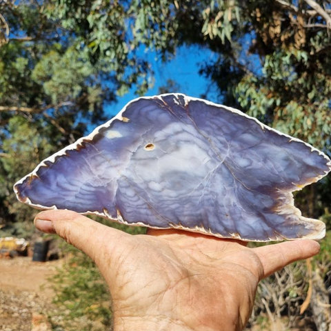 Purple Chalcedony polished slab PU117
