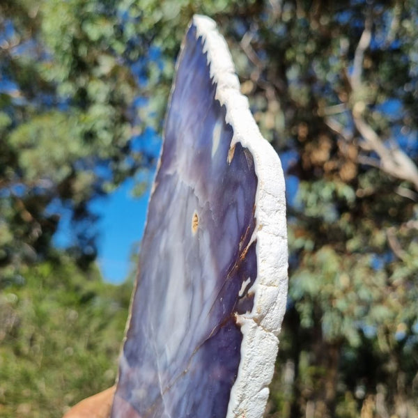 Purple Chalcedony polished slab PU117