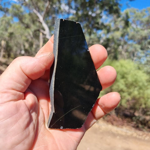 BJ111 Polished "Black Jade" Actinolite slab.