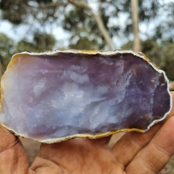 Purple Chalcedony polished slab PU123