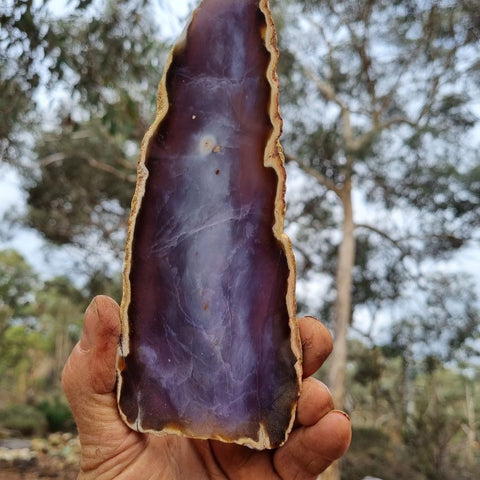 Purple Chalcedony polished slab PU121