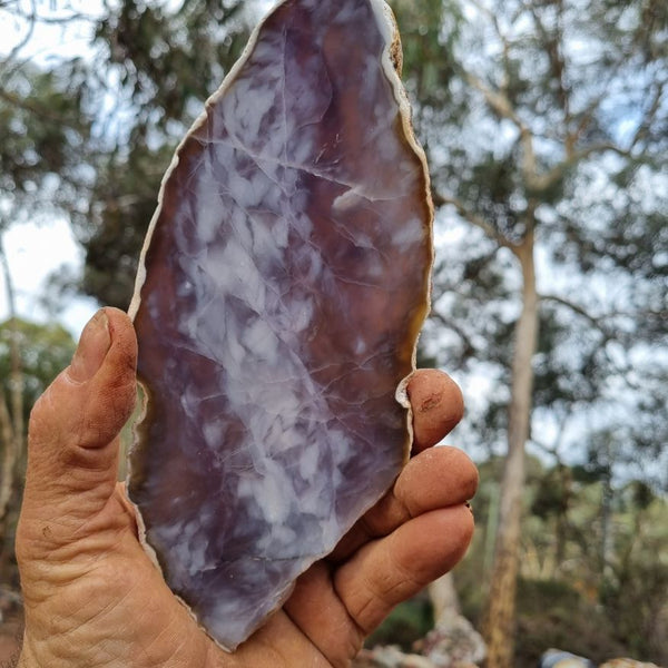 Purple Chalcedony polished slab PU124