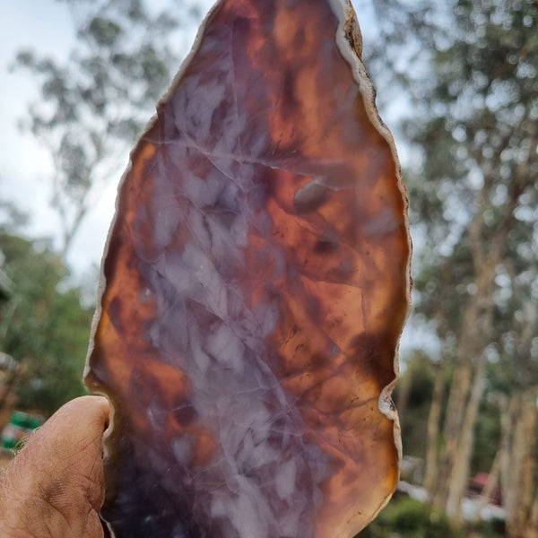 Purple Chalcedony polished slab PU124