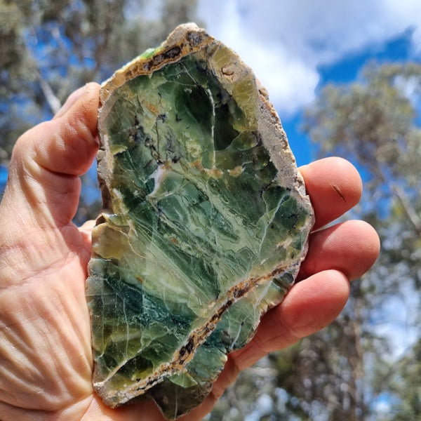 Polished Green Opal slab GRN79