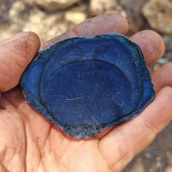 Polished Vivianite nodule half VV107