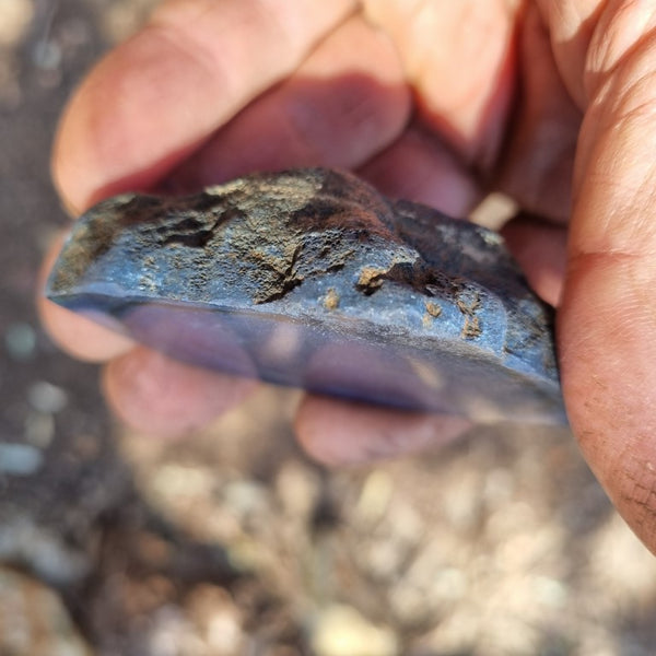 Polished Vivianite nodule half VV107