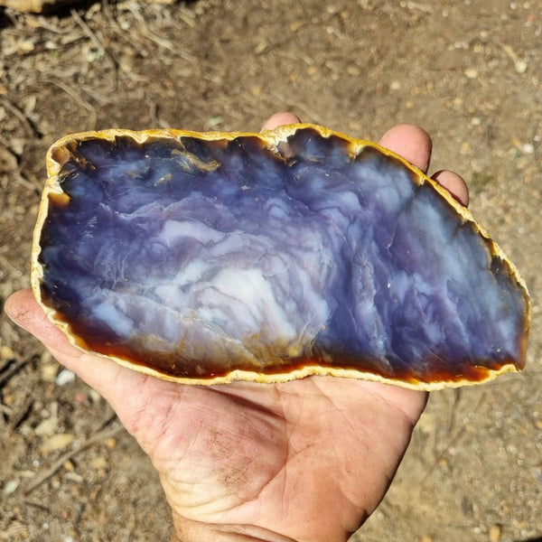 Purple Chalcedony polished slab PU125