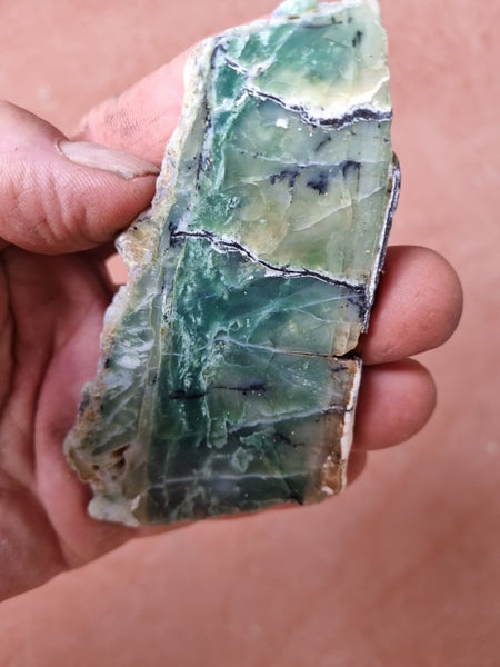 Polished Green Opal slab GRN86