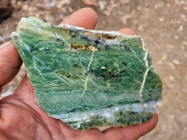 Polished Green Opal slab GRN87