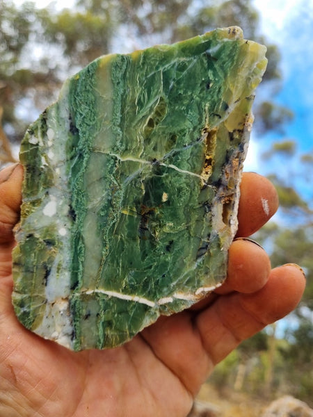 Polished Green Opal slab GRN87