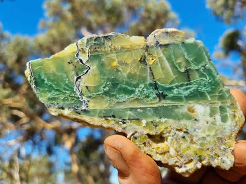 Polished Green Opal slab GRN91