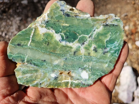 Polished Green Opal slab GRN93.