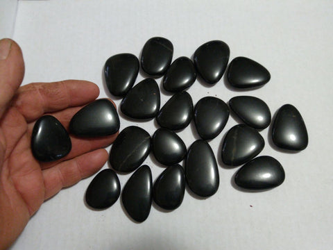 Pendant shaped tumble polished "Black Jade"  BJT102