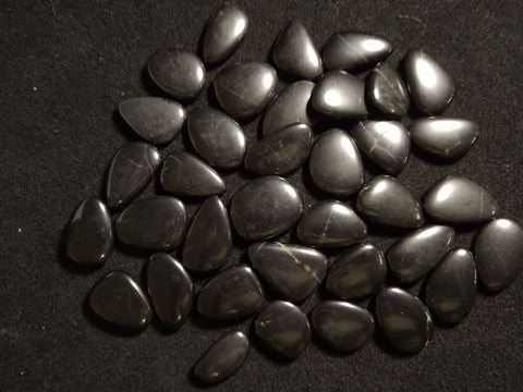 1 kg.   Pendant shaped tumble polished "Black Jade" (Actinolite) BJT101